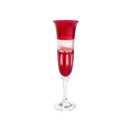 Juego de 6 Copas de Cristal Ecológico Para Champagne 175 ML – Cleopatra Rojo